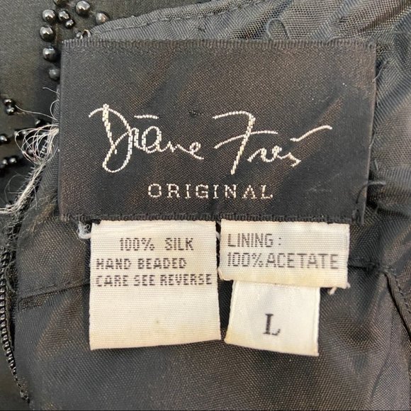 Diane Freis Original Silk Beaded  Gown Size L - Picture 8 of 10